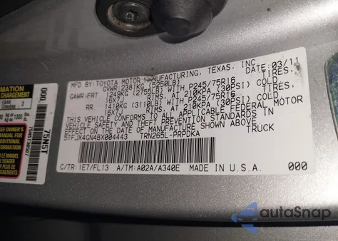 2011 Toyota Tacoma Prerunner from USA, damaged, VIN 5TFJX4GN4BX004443